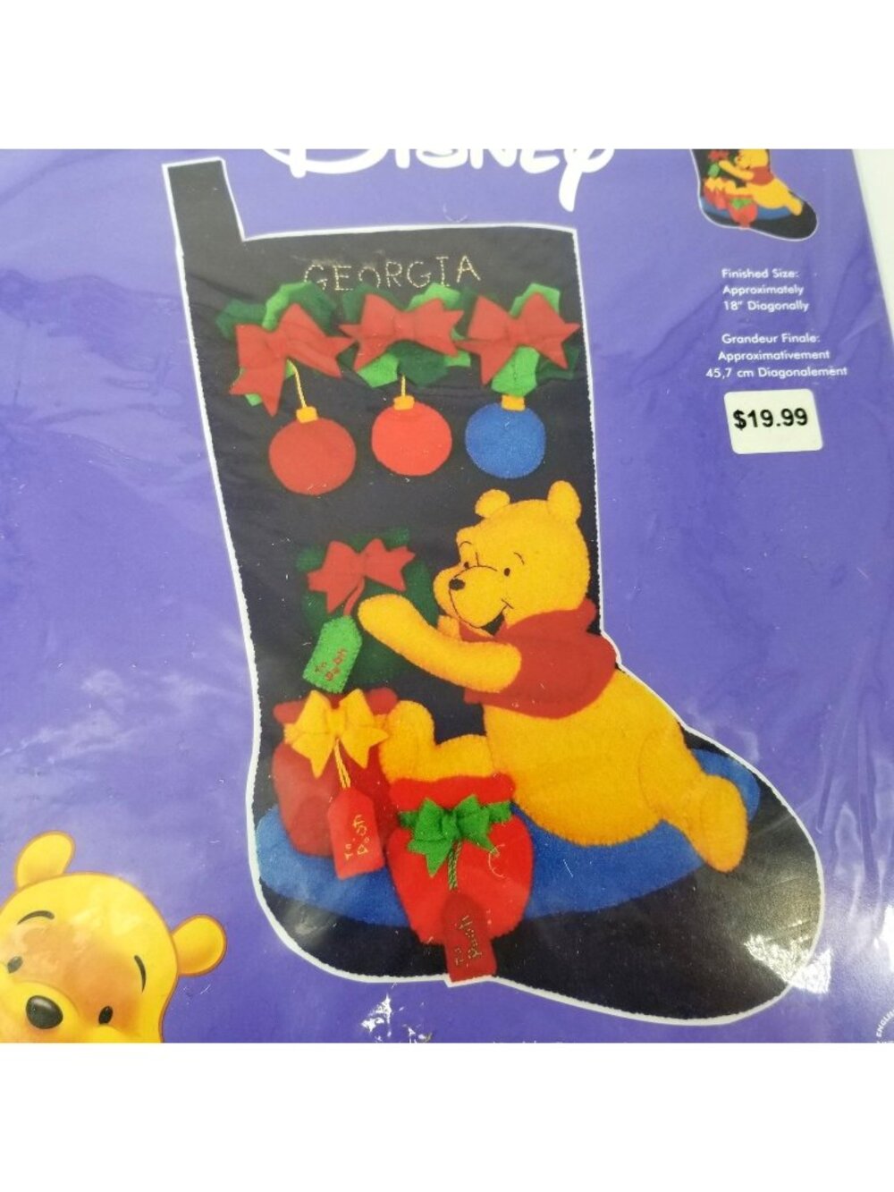 Janlynn Disney Pooh Stocking Decor Felt Kit 1133-22 Craft Christmas Holiday 2004